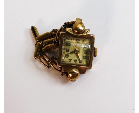9ct gold ladies vintage Felea wristwatch with 9ct bracelet,gross weight 13.6g. 