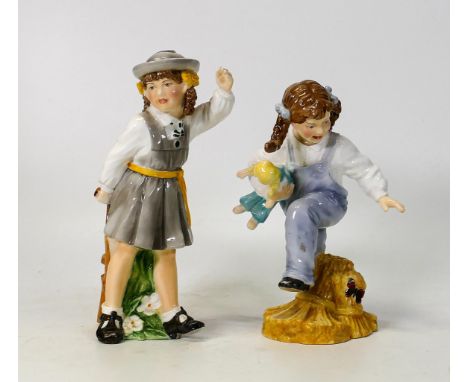 Royal Worcester Child figures Playtime &amp; Schooltime(2) 