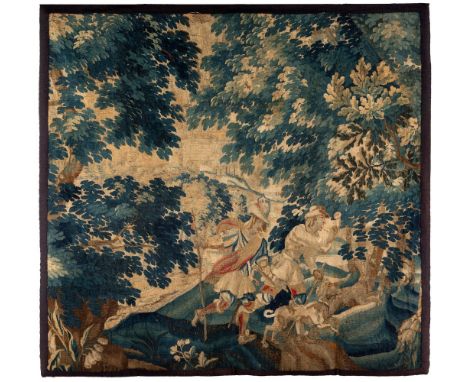 Verdure" tapestry, possibly Gobelins. France, 17th century.In wool. Hand-woven.Measurements: 153 x 163 cm.French tapestry, po