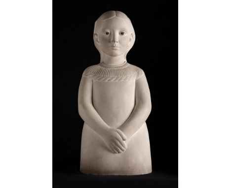 JOAN REBULL (Reus, 1899 - Barcelona, 1981)."Girl".Stone sculpture.Signed on the lower right-hand side.Measurements: 62 x 27 x