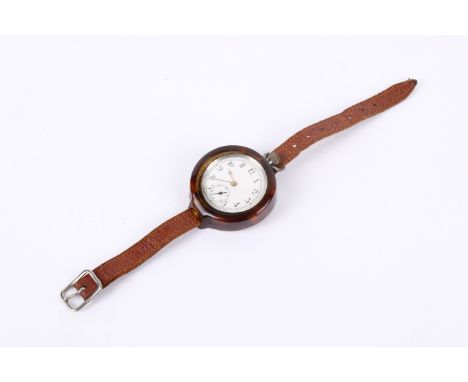 A vintage silver cased small pocket watch. With black Arabic numerals to the white face, with secondary dial, dial diameter c