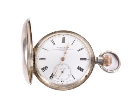 A silver half hunter vintage pocket watch. By S Smith &amp; Son, London, Watchmakers to the Admiralty, with black Roman numer
