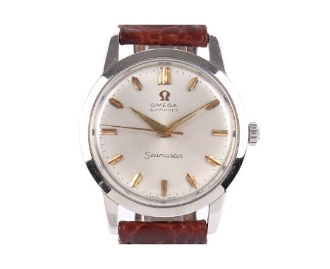 Omega, Seamaster, a gentleman's stainless steel round automatic wristwatch, circa 1961. Number 14774 SC-62, the silvered dial