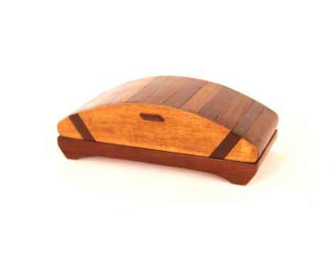 An Art Deco specimen wood folding trinket box,&nbsp;29cm