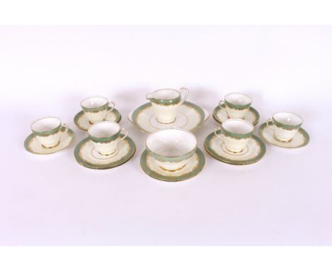 A Shelley acanthus pattern 21 piece tea set