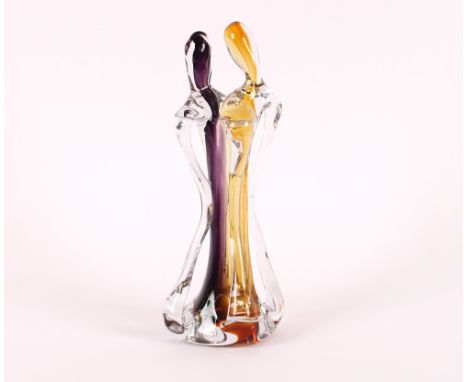 A Murano glass Lover's sculpture, 35.5cm high