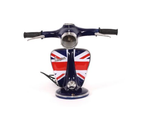 A Union Jack decorated Vespa style table lamp,&nbsp;31cm x 40cm overall