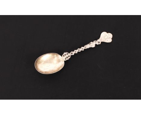 A Victorian fancy silver spoon, with figural handle and terminal, London 1891