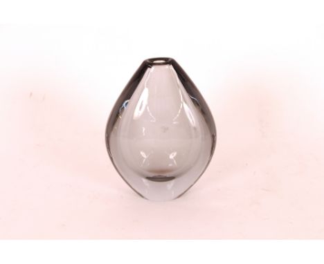 An Orrefors smoked glass vase, 15cm high