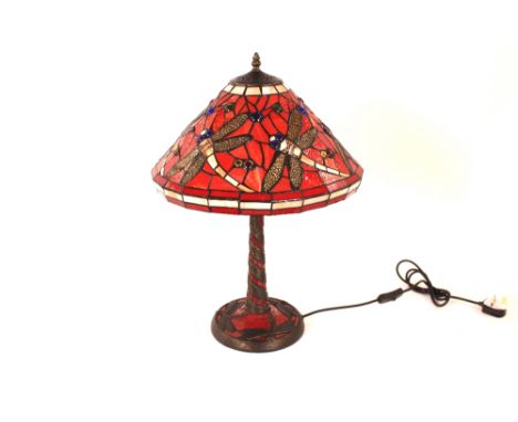 An Art Deco style dragonfly design table lamp, 57cm high