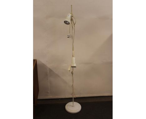 A 1970's cream coloured spot light standard lamp
