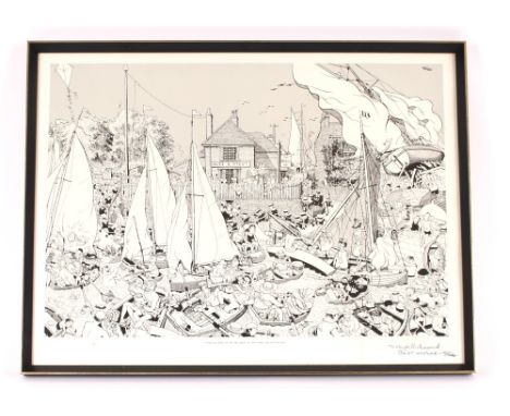 Ronald Carl Giles, 1916-1995, print "I must go down to the sea again, to the lonely sea and the sky", depicting the Maybush I