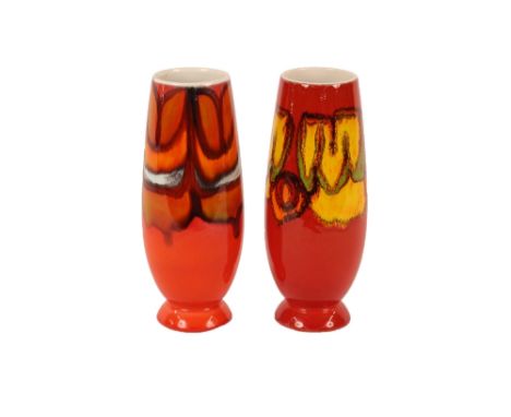 Two Poole pottery Delphis type baluster vases