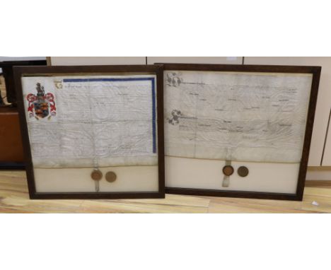 Two documents relating to a grant of arms to Edward Sebright of Blakeshall in Wolverley, Worcestershire, gentleman, April 158