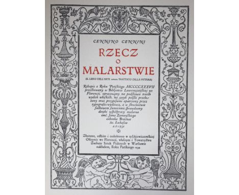 ° ° Cennini, Cennino - (Il Libro Dell'Arte Ovvero Trattato della Pittura). Rzecz o Malarstwie ... Rekopsis 2 Roku Panfkiego M