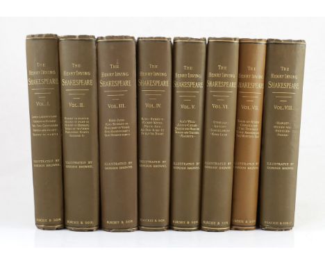 ° ° Shakespeare, William - The Works, edited by Henry Irving, illustrated by Gordon Browne, 8 vols, 8vo, gilt stamped cloth, 