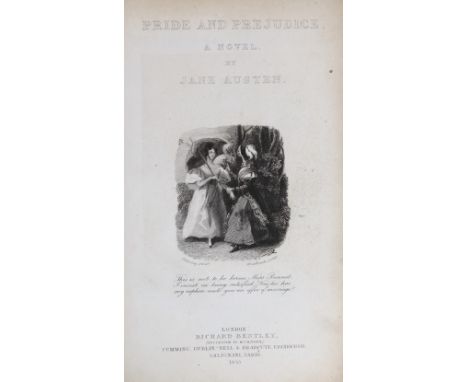 ° ° Austen, Jane - Pride and Prejudice. A Novel. First Collected Edition. pictorial engraved and printed titles, frontis; mid