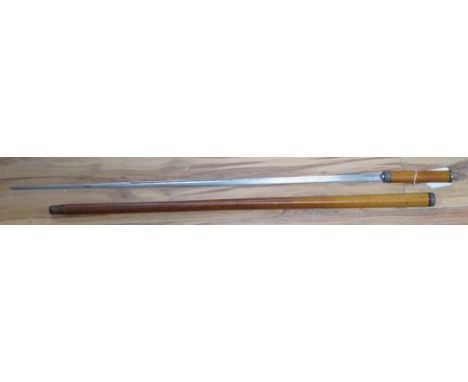 A late 19th century malacca swordstick, 90cm