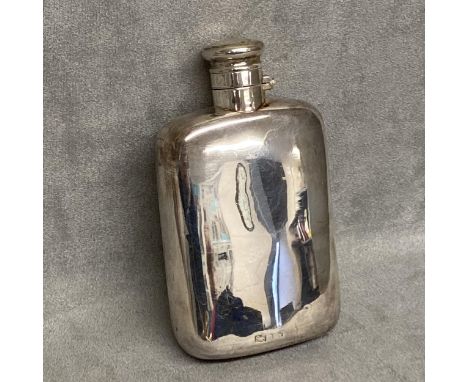 Sterling Silver hip flask by Samuel Smith, Birmingham 1892, 87g 