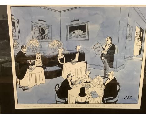 JAK original print with colour "What Champagne would you like, Elderberry, Ramsbury or Cucumber", Provenance, consigned by th