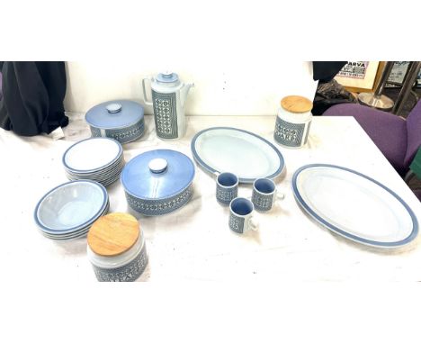 Selection of Hornsea pottery tapestry design to include tureens, meat plates, sugar jar etc 