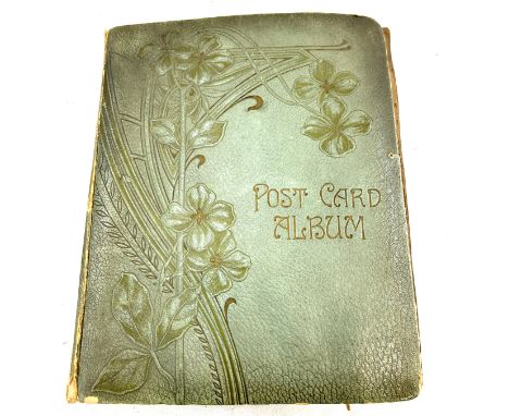 Vintage Postcard album containing  a large selection of vintage postcards 