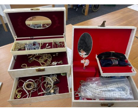 2 Boxes of vintage and later costume jewellery 