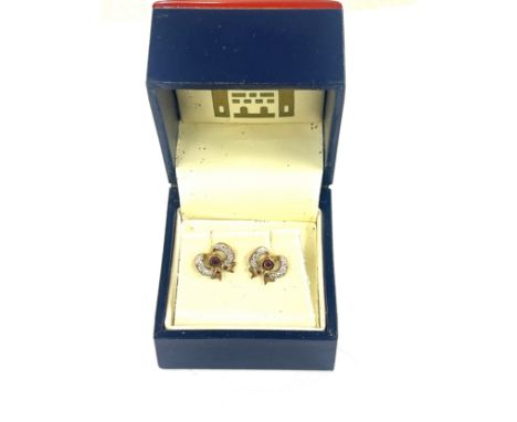 9ct gold diamond and ruby earrings from Westminster Abbey 