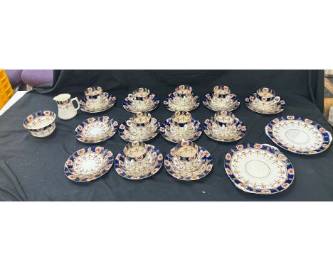 Vintage art nouveau possibly early 20th century set of 10 tea service to include cake plates, sugar bowl, jugs, cups and sauc