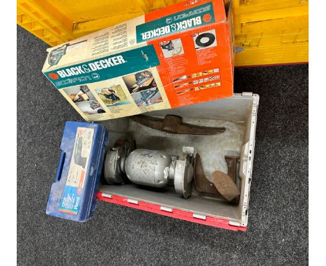 Bench grinder, corner sander, reciprocating saw etc 