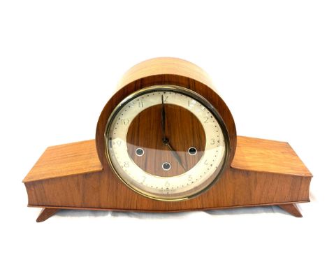Walnut Westminster chime art deco mantel clock, untested, no key 