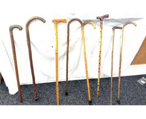 Selection of vintage cane, walking sticks  (8 sticks in total) 