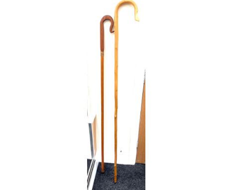 2 Vintage shepherd crooks tallest measures approximately 60 inches 