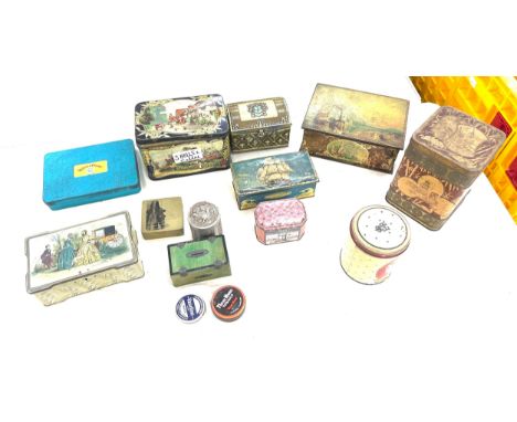 Quantity of vintage advertising tins 