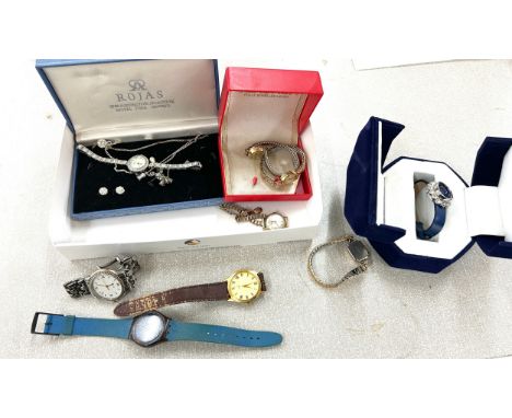 Selection of vintage and later wristwatches Rojas, Otis etc, all untested 