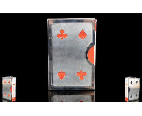 Silver Plated Playing Card Holder. In original packaging