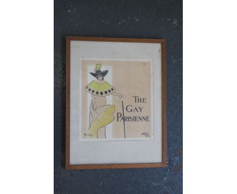 The Gay Parisienne framed lithograph poster by Hyland ELLIS, Waterlow and Sons 25 x 23cm