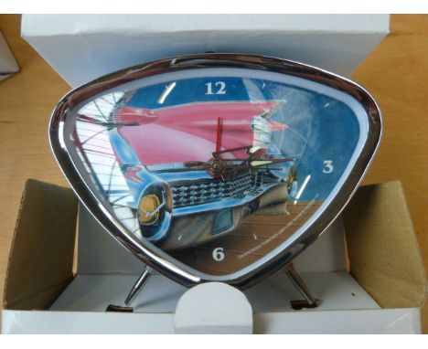 Retro alarm clock from Graham and Green with pin up and pale blue background,new and boxed