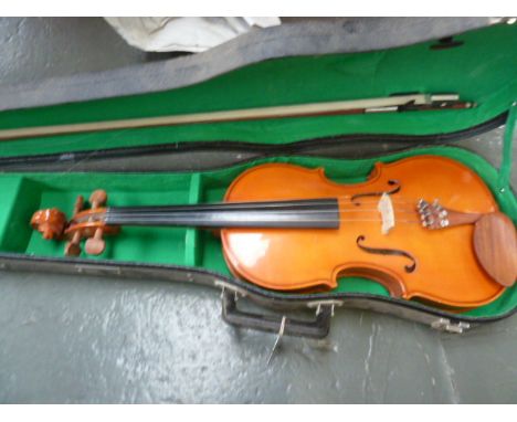 The Stentor violin with bow and carry case with key