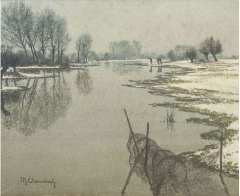 Max Clarenbach (Neuss 1880 - Köln 1952). Winter am Niederrhein. Öl/Lw., 50 x 60,5 cm, l. u. sign. M. Clarenbach. - Deutscher 