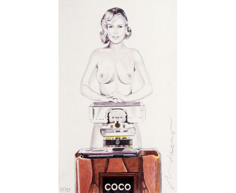 Mel Ramos (Sacramento/Kalifornien 1932 - Oakland 2018). Coco. Farboffset, 23 x 16 cm, r. u. mit Bleistift sign. Ramos, unter 