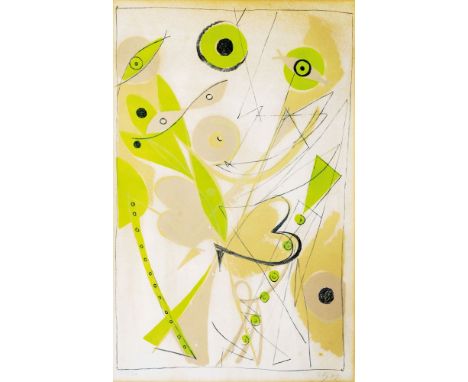 Ernst Wilhelm Nay (Berlin 1902 - Köln 1968). Sylphenspiel. 1949. Farblithographie, 54,5 x 34,5 cm, r. u. mit Bleistift sign. 