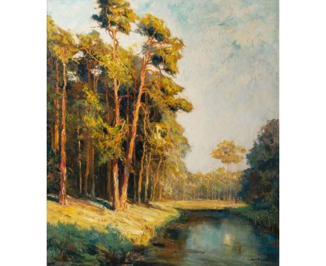 Otto Pippel (Lodz 1878 - Planegg 1960). Märkische Landschaft bei Löcknitz. Öl/Lw., 110 x 97,5 cm, r. u. sign. Otto Pippel, ve