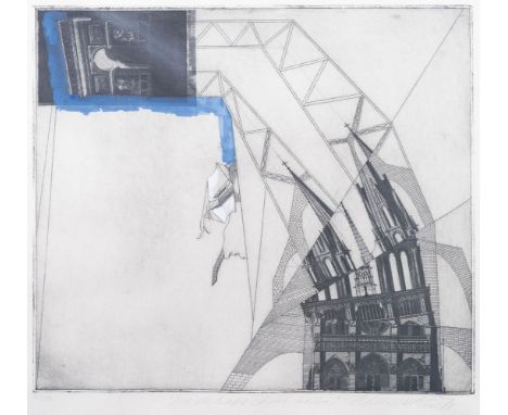 Stefan Wewerka (Magdeburg 1928 - Berlin 2013). Paris. 1971. Radierung und Farbaquatinta, 59 x 59 cm, r. u. mit Bleistift sign