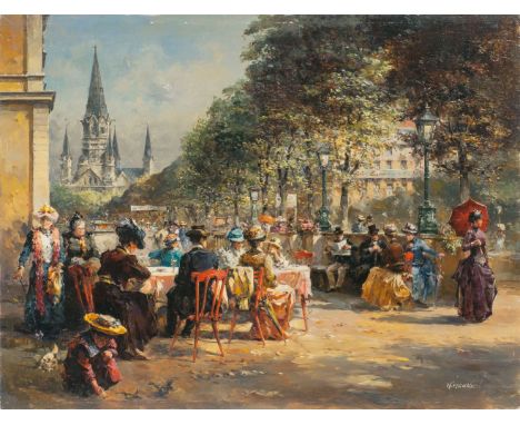 Detlev Nitschke (Berlin 1935). Kurfürstendamm mit Kaiser-Wilhelm-Gedächtniskirche. Öl/Holz, 30,5 x 40,5 cm, r. u. sign. Nitsc