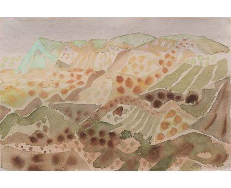 Eduard Bargheer (Hamburg 1901 - Hamburg 1979). Grüne Dünen. 1967, Aquarell, 31,5 x 43 cm, r. u. sign. und dat. Bargheer 67, u