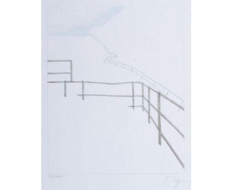Tomi Ungerer (Straßburg 1931 - Cork 2019). Zäune. Farboffsetlithographie, 54,5 x 42 cm, r. u. sign. T. Ungerer, l. u. num. 43