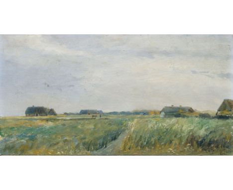 Carl Christian Feddersen (Tondern 1875 - Sylt 1950). Vor dem Regen - Westerland-Südende. 1912. Öl/Lw., 28,5 x 51 cm, r. u. si