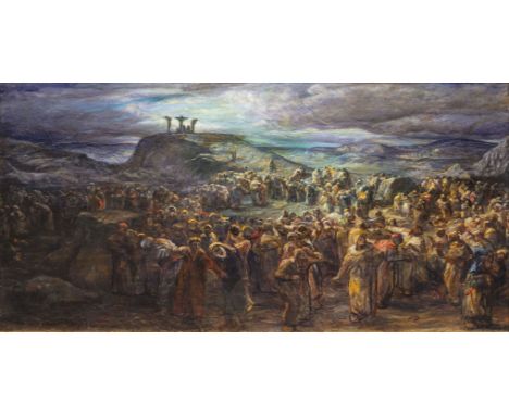 Nikolaus Gysis (Sklavohory 1842 - München 1901). Golgotha. Öl/Lw., 81 x 131 cm, r. u. monogr. NG, rest. - Provenienz: Schwedi