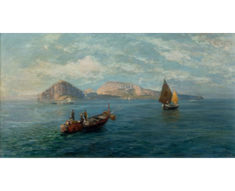 Bernardo Hay (Florenz 1864 - Neapel nach 1916). Caprifischer. Öl/Lw., 38 x 72,5 cm, r. u. sign. Bernard Hay Capri. - Italieni